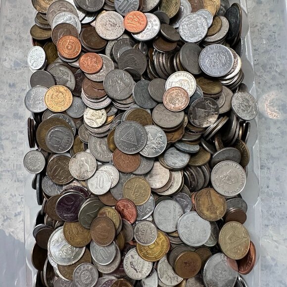 3 POUNDS BULK MIXED FOREIGN COINS FROM AROUND THE WORLD - Picture 3 of 7